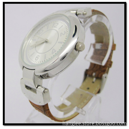 Stainless Steel Leather Watch Big Face for Men (HL-82)